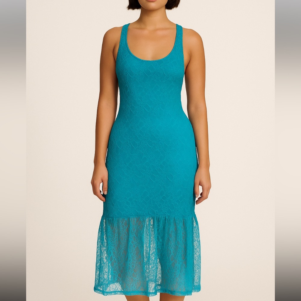 ASOS Teal Turquoise‎ Lace Overlay Dress